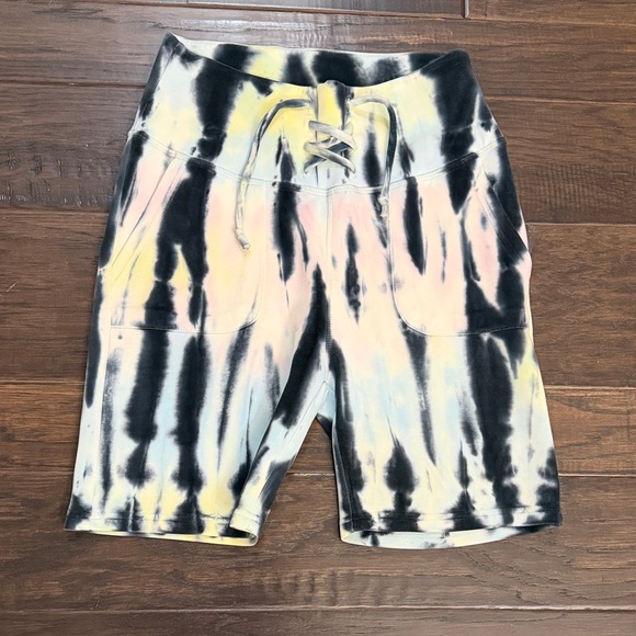 Chaser Pants - Chaser Bike Shorts in Tie Die Black, Pink, Yellow